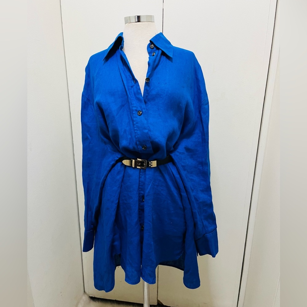 COS Linen Long Sleeve Button-Up Tunic - Picture 5 of 7